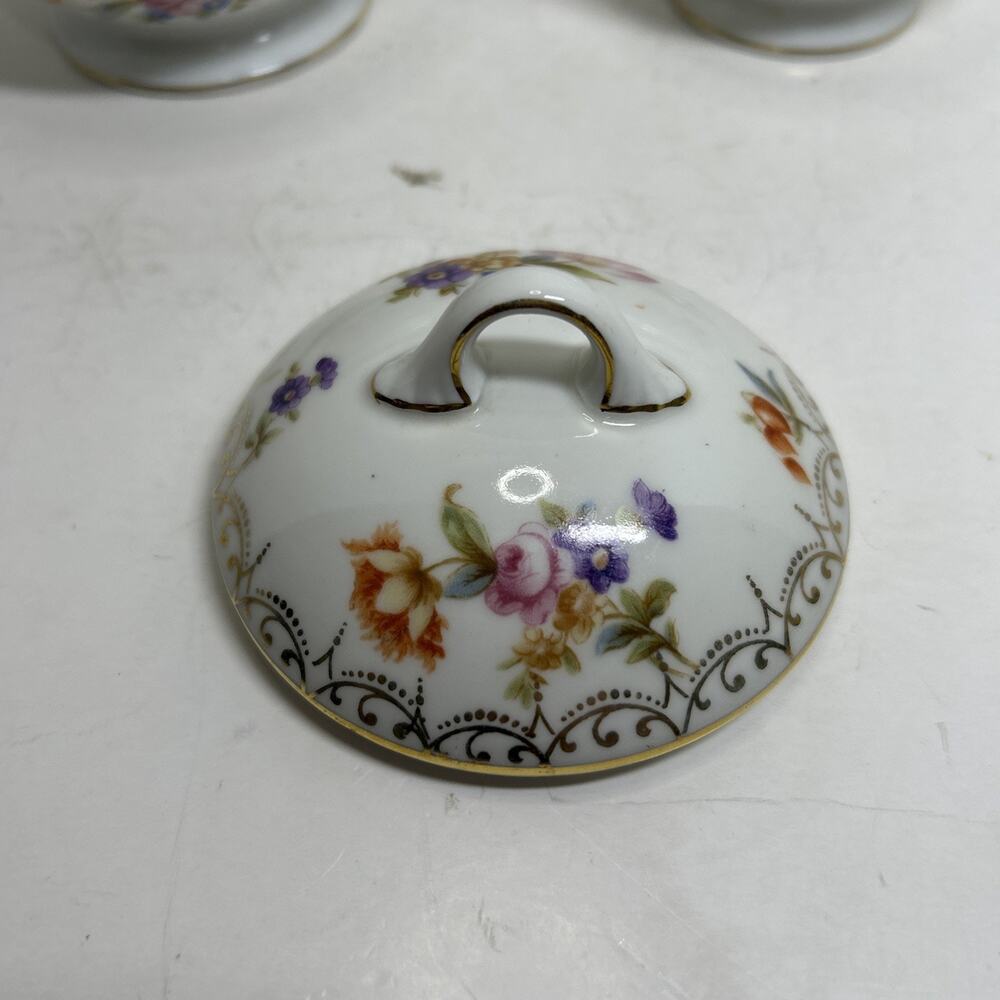 Empress Dresden Flowers Porcelain Creamer & Sugar Hutschenreuther Serb Bavaria - Picture 11 of 16
